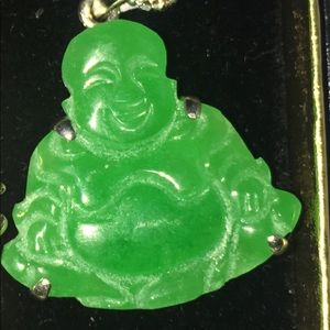 18k gold  green jade white gold
